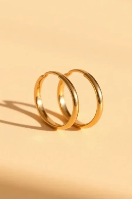 [Muestra] Aretes Argolla Dorada 18k