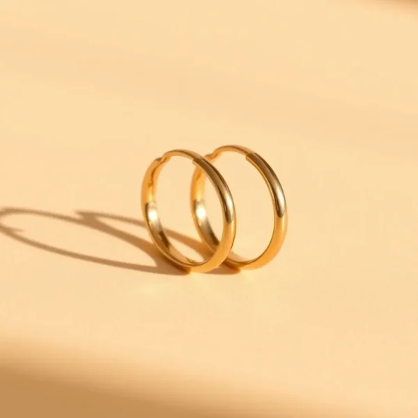 [Muestra] Aretes Argolla Dorada 18k